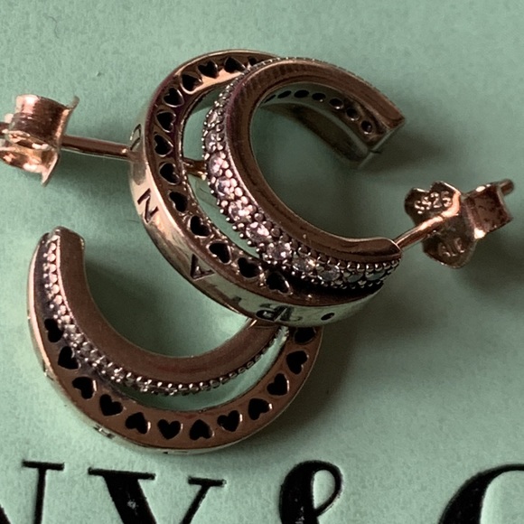 Pandora Double Hoop Earrings and gift boxes - Picture 9 of 11